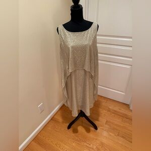 SLNY Gold High Low Sleeveless Party Dress super cute and fancy dress